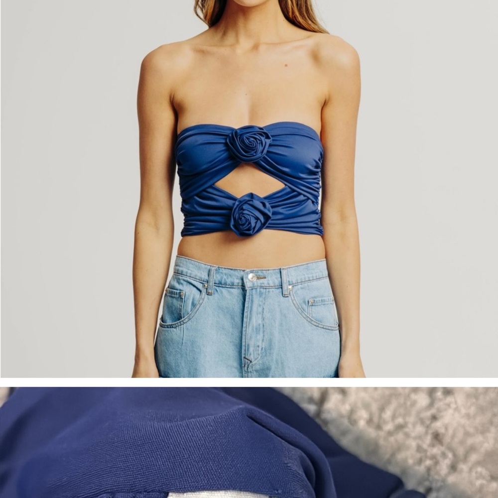 Ronny Kobo Collection Blue Crop Top